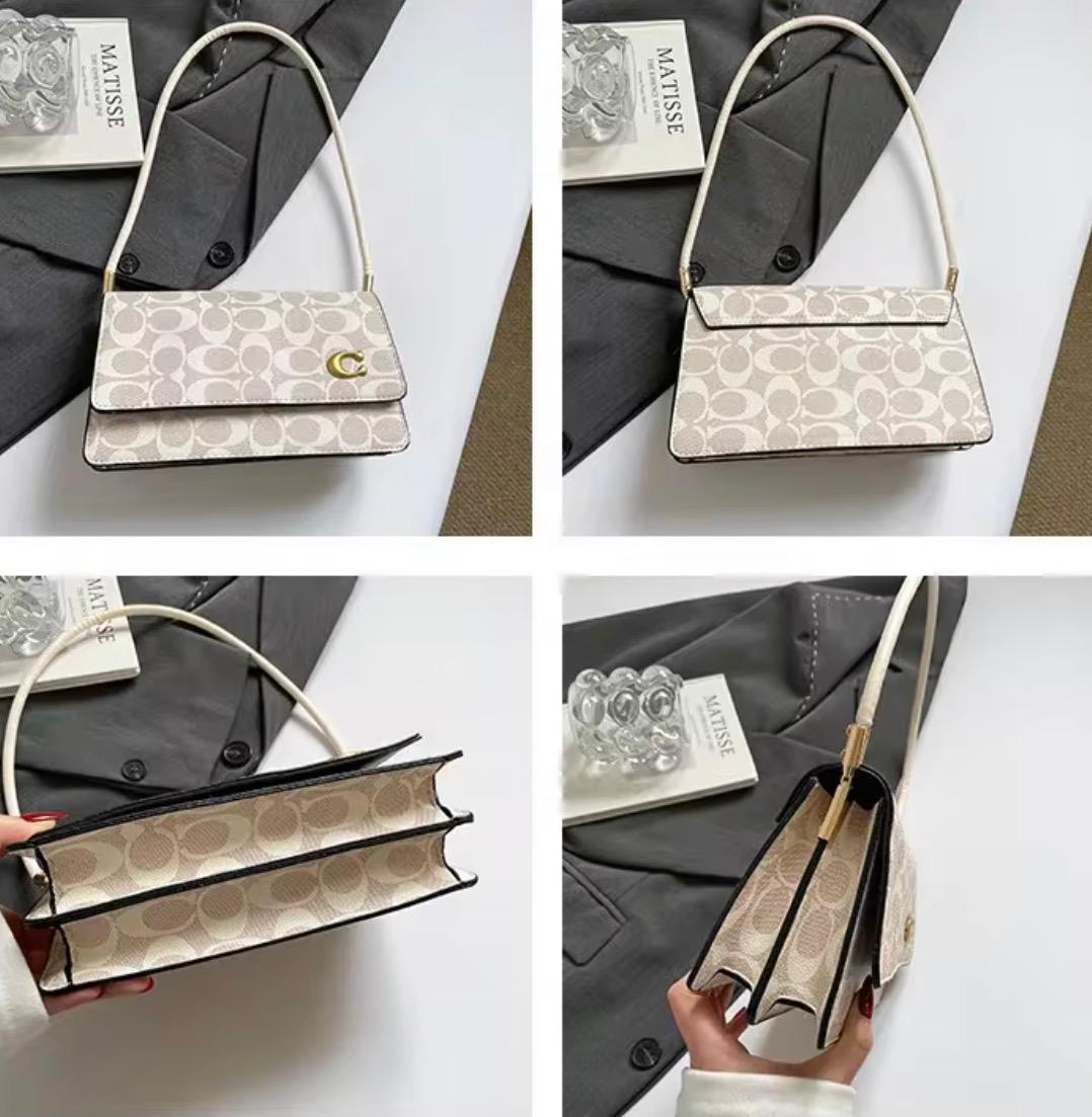 Mini coach white hand bag
