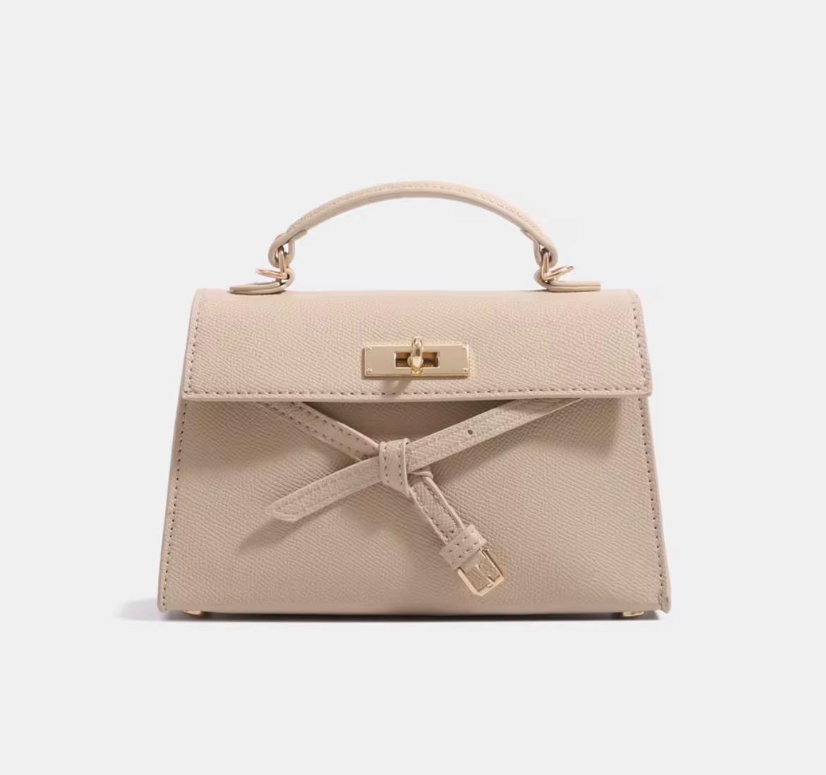 New Beige Women's Leather Kelly Hand bag
