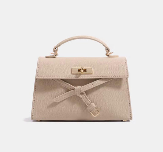 New Beige Women's Leather Kelly Hand bag