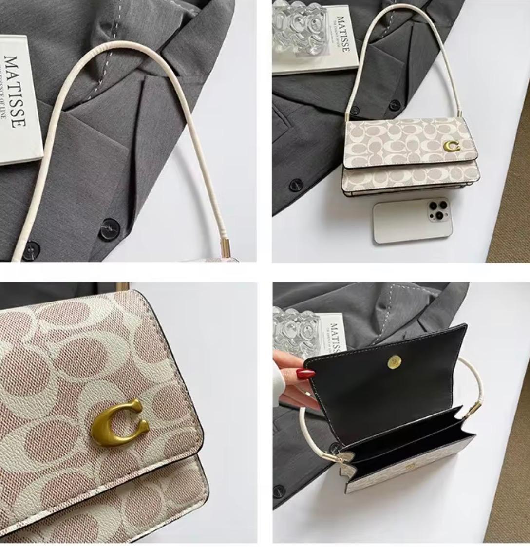 Mini coach white hand bag