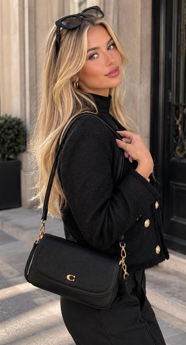 Coach black hand bag