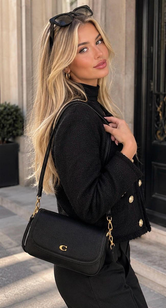 Coach black hand bag