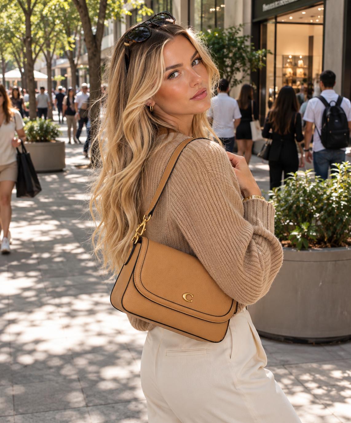 Coach brown hand bag